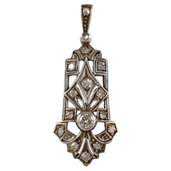 Vintage Austrian Art Deco Period 14 Karat Gold and Diamond Pendant, circa 1930s