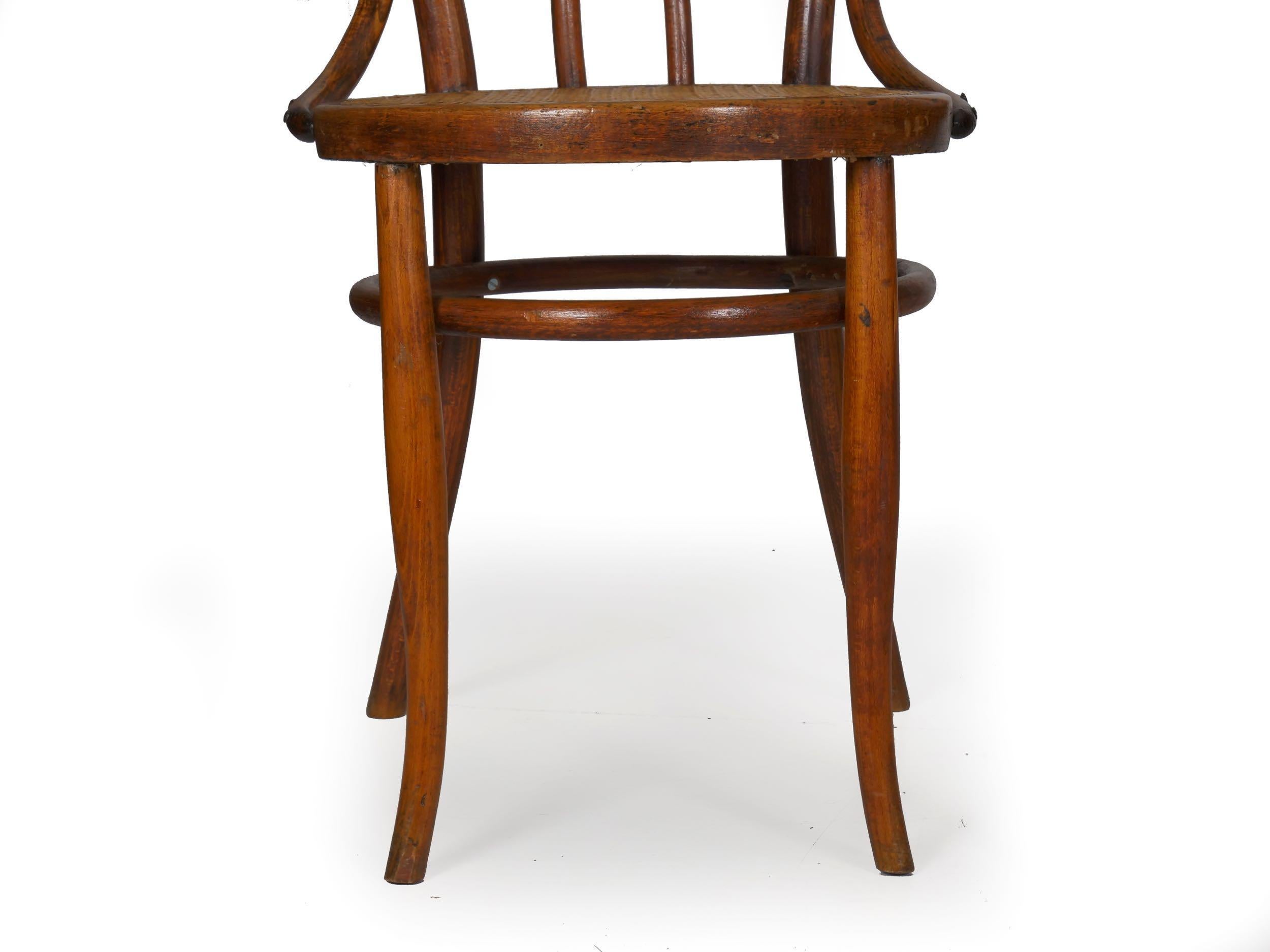 Vintage Austrian Bentwood No. 36 Dining Bistro Chairs by Josef Kohn, Set of 4 5