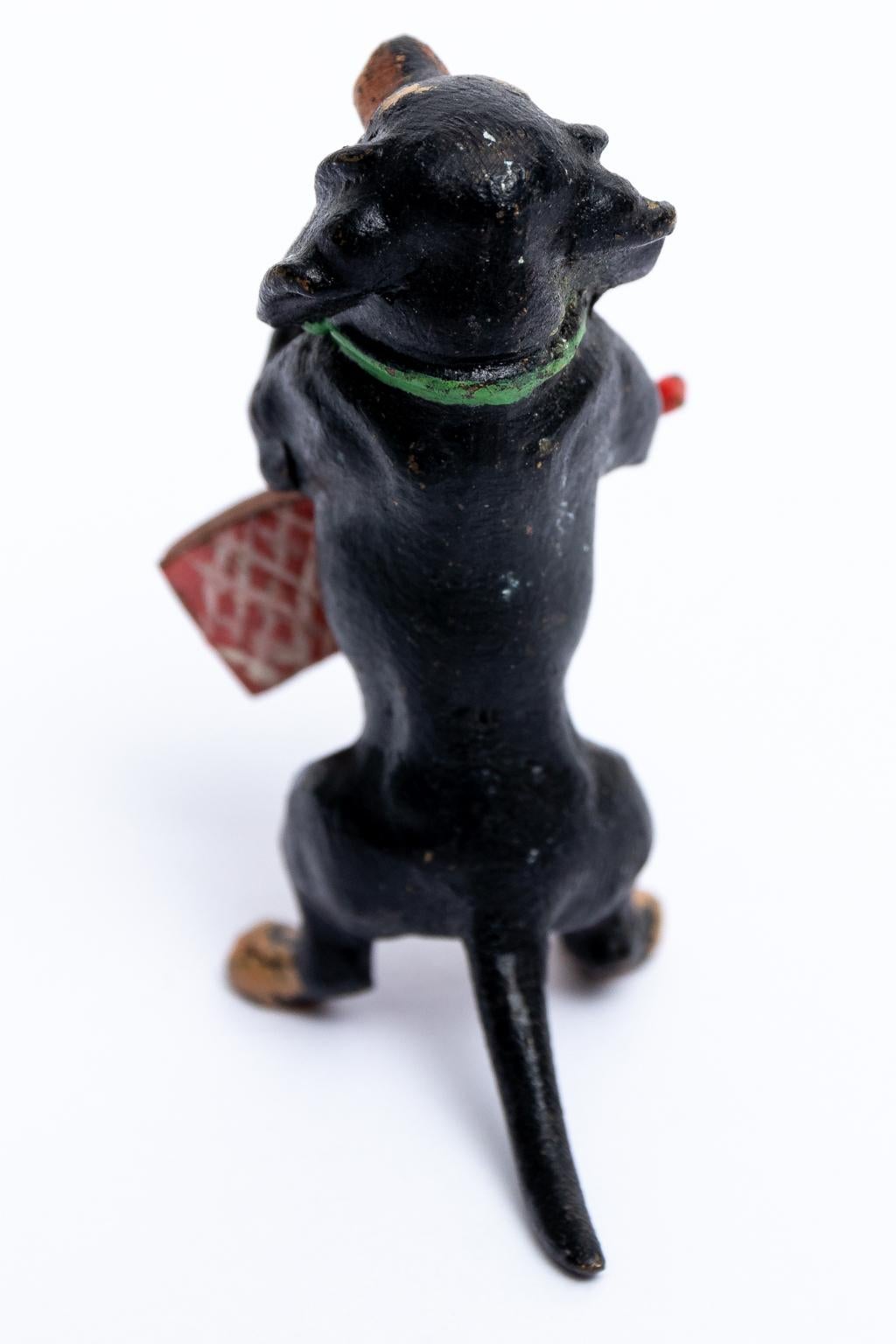 20th Century Vintage Austrian Cold Painted Bronze Dachshund For Sale