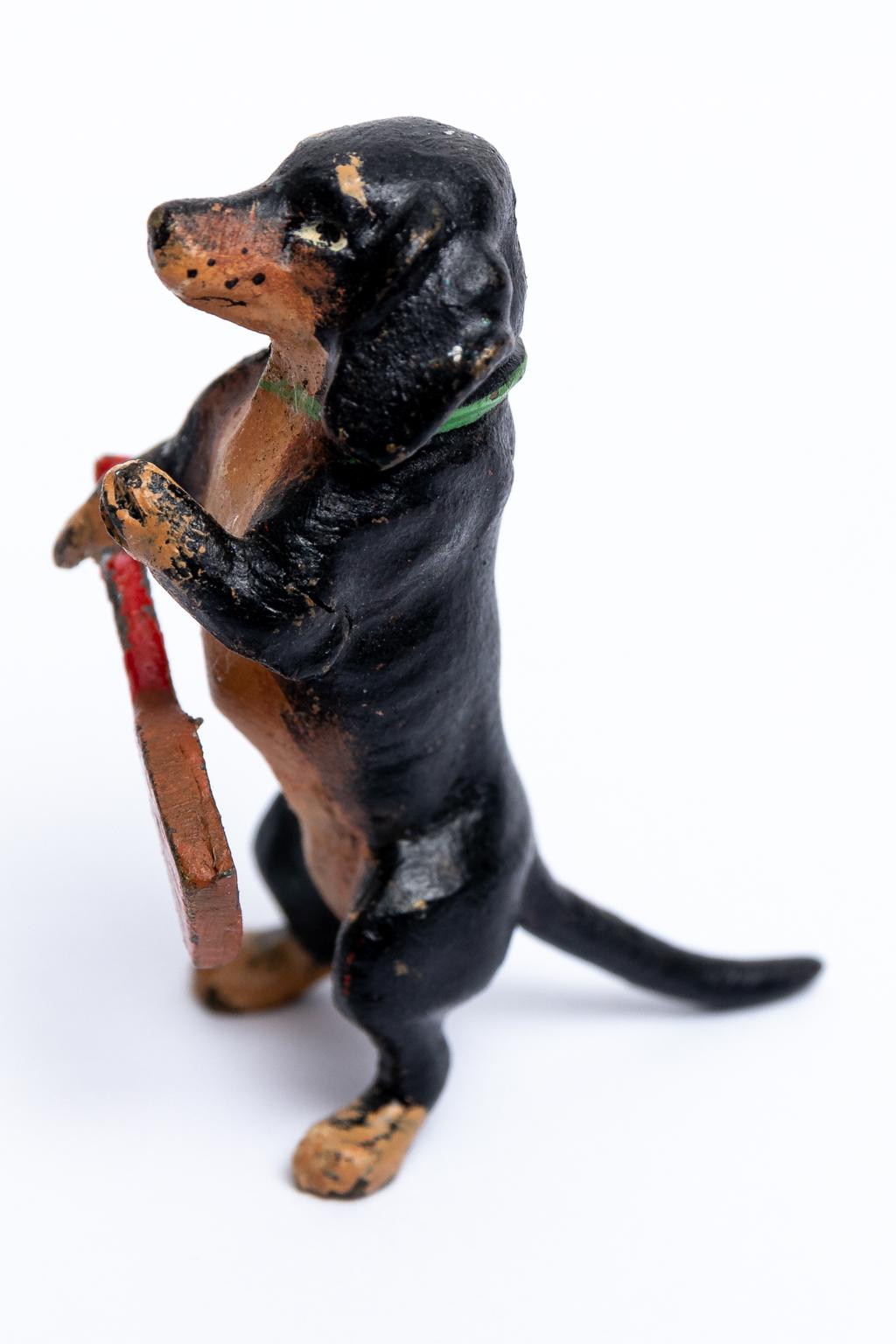 Vintage Austrian Cold Painted Bronze Dachshund For Sale 1