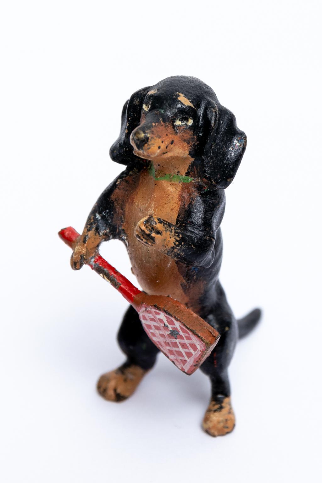Vintage Austrian Cold Painted Bronze Dachshund For Sale 2
