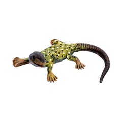 Vintage Austrian Cold Painted Bronze Lizard