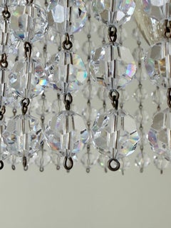 Lampada a sospensione vintage in cristallo austriaco, realizzata a mano, anni '50-'60