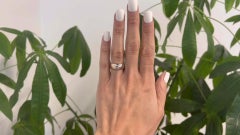 Vintage Austrian Diamond 14 Karat White Gold Bezel Set Solitaire Band Ring
