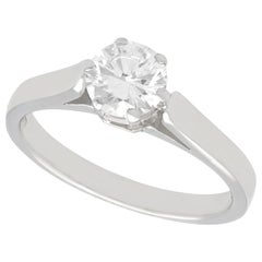 Vintage Austrian Diamond White Gold Solitaire Engagement Ring