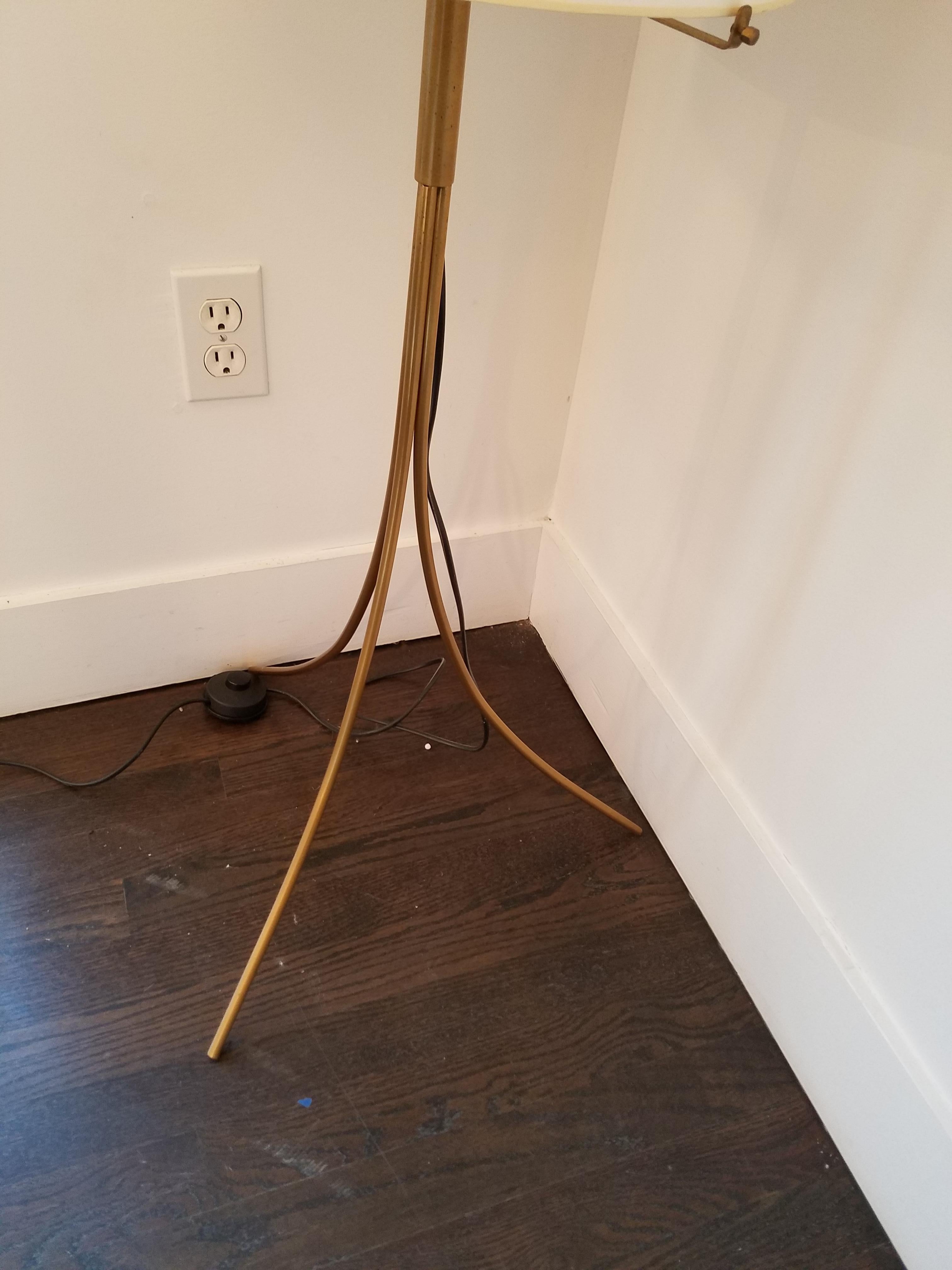 Mid-Century Modern Vintage Austrian Floor Lamp with Oval Shade For Sale