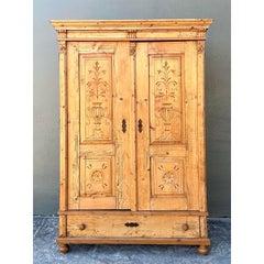 Vintage Austrian Knotty Pine Armoire