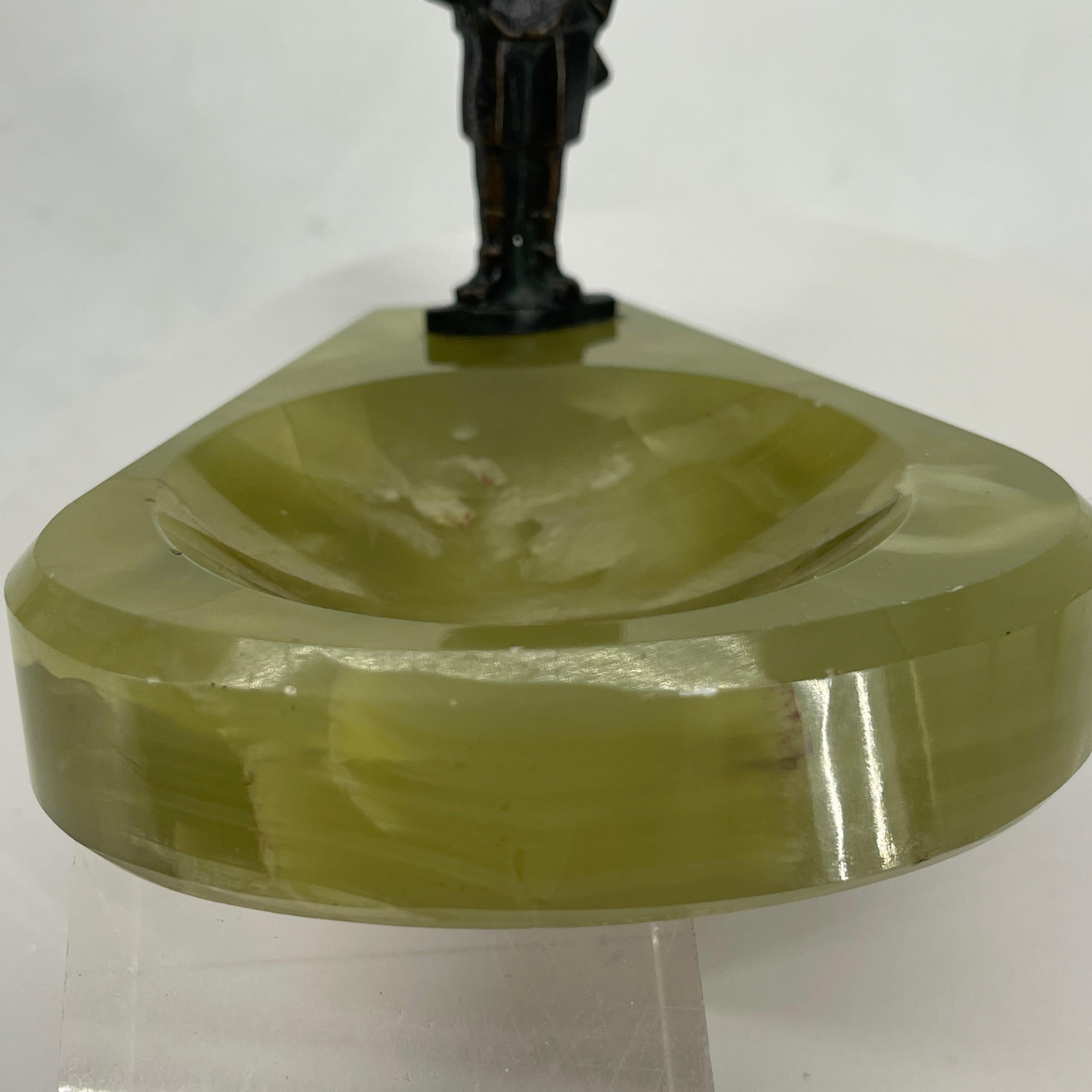 vintage green onyx ashtray