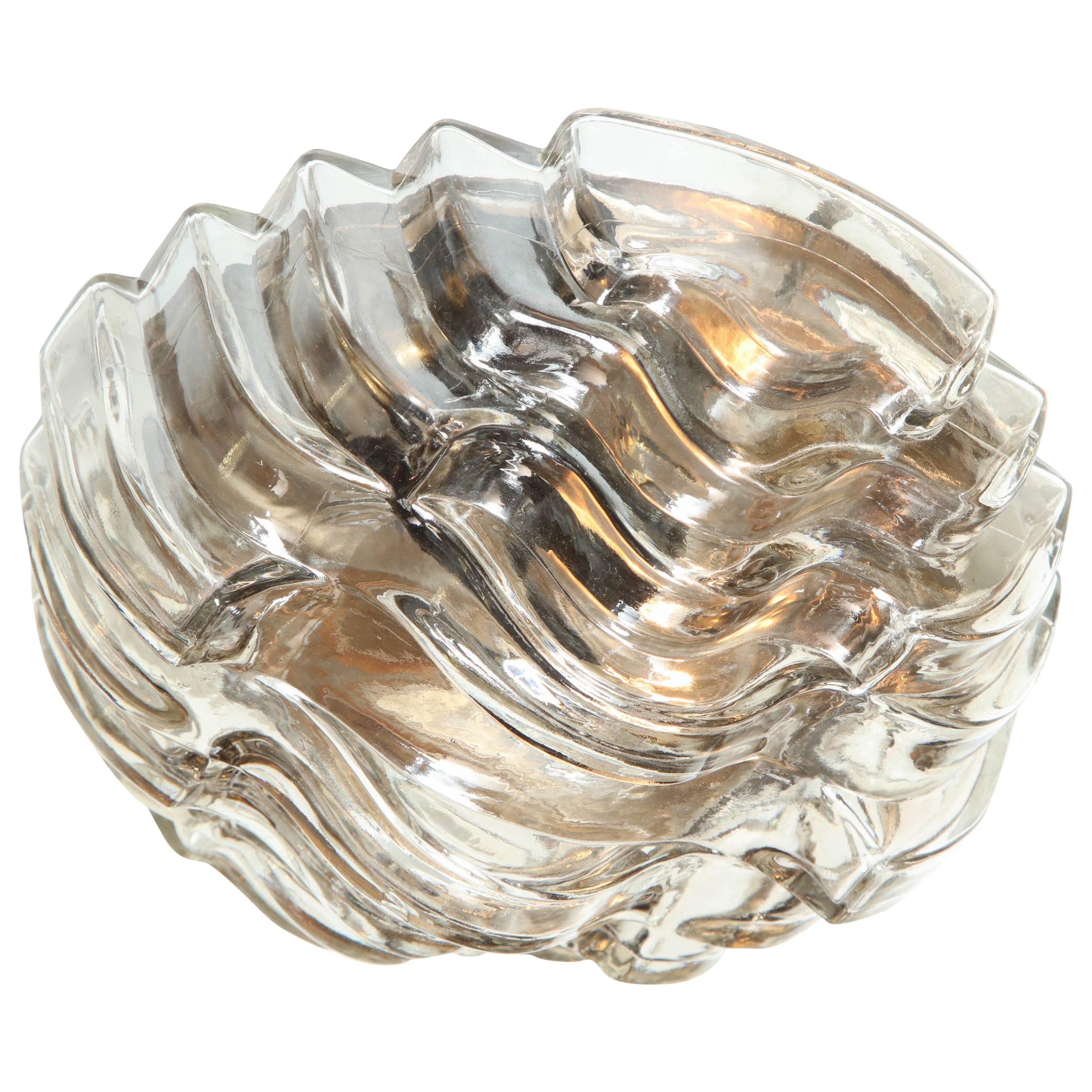 Österreichische Einbauleuchte aus rauchgrauem Glas