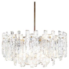 Vintage Austrian 'Soria' Ice Glass Chandelier by J.T. Kalmar