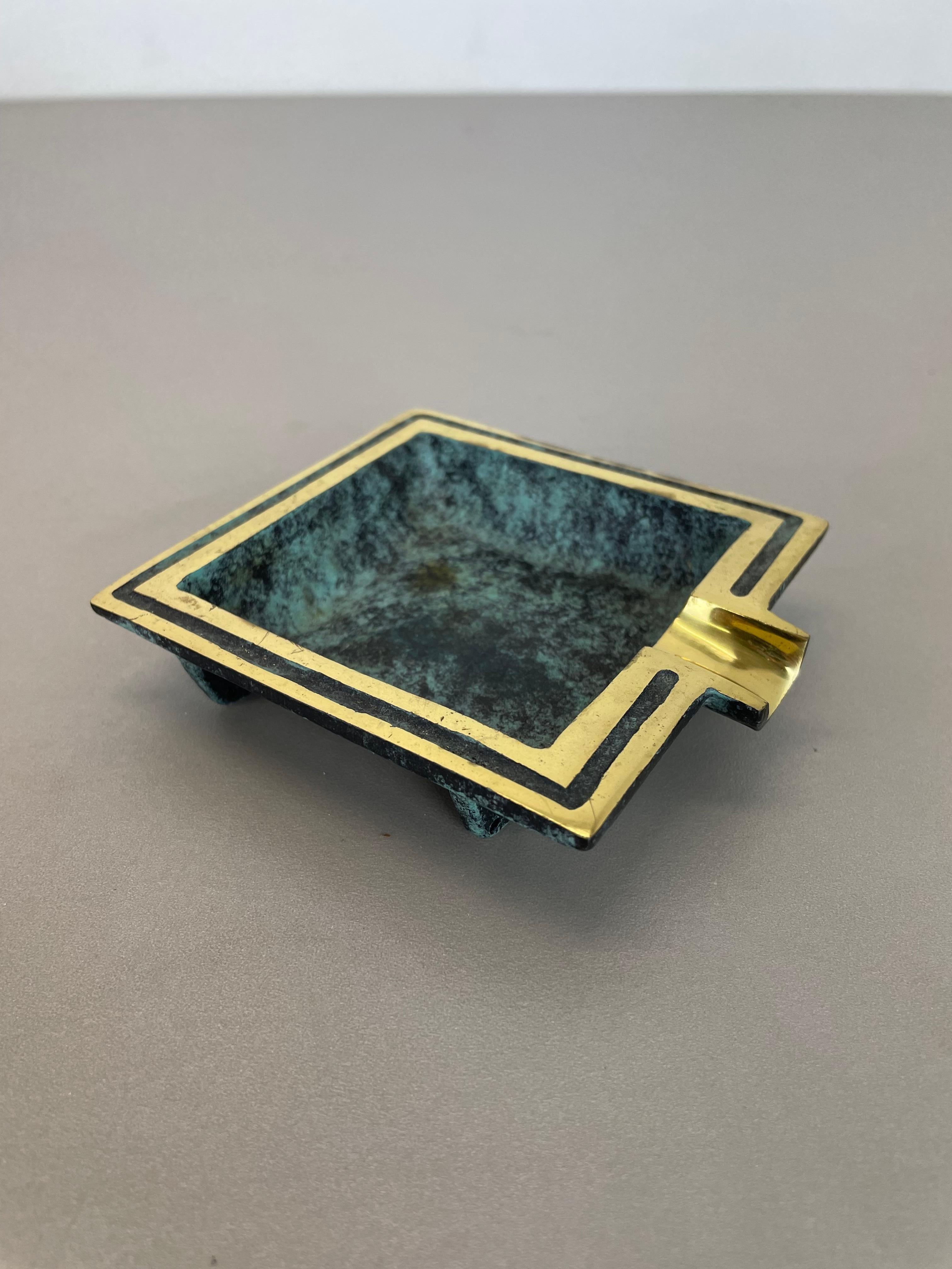 Vintage Austrian square Brass Ashtray Hagenauer Era, Austria, 1950s For Sale 1