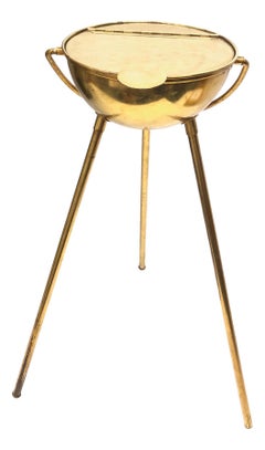 Vintage Austrian Tripod Sputnik Brass Ashtray Mid Century Modern Era, 1960s