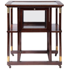 Vintage Austrian Wood and Brass Bar Cart