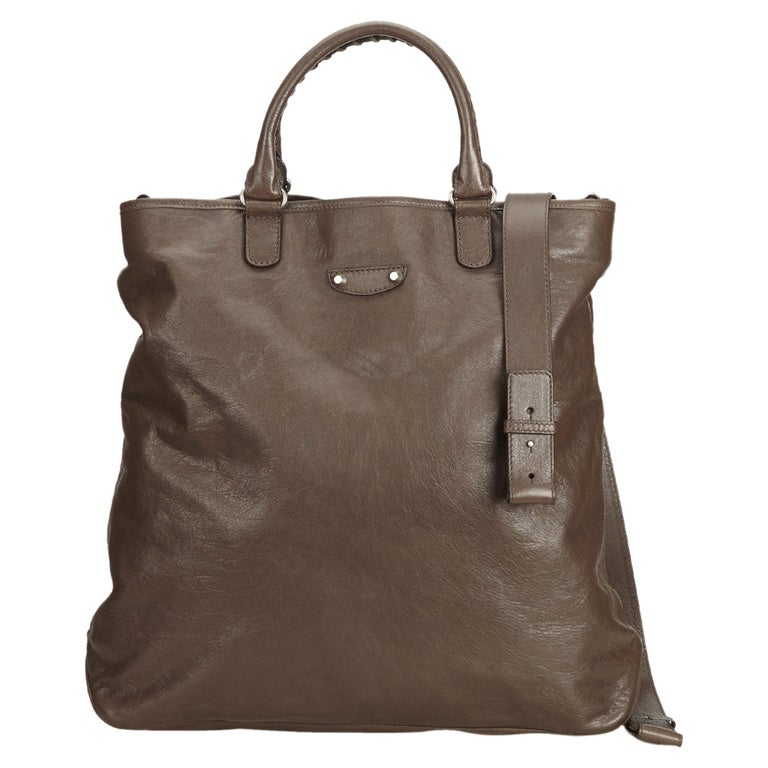 balenciaga brown leather bag
