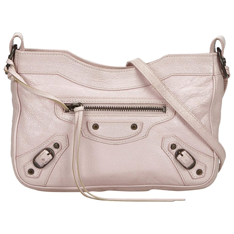 Vintage Authentic Balenciaga Leather Classic Hip Crossbody Bag W