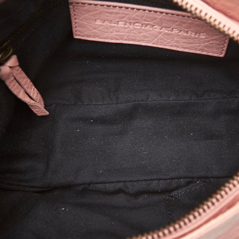 Vintage Authentic Balenciaga Pink Leather Classic Hip Crossbody Bag ...