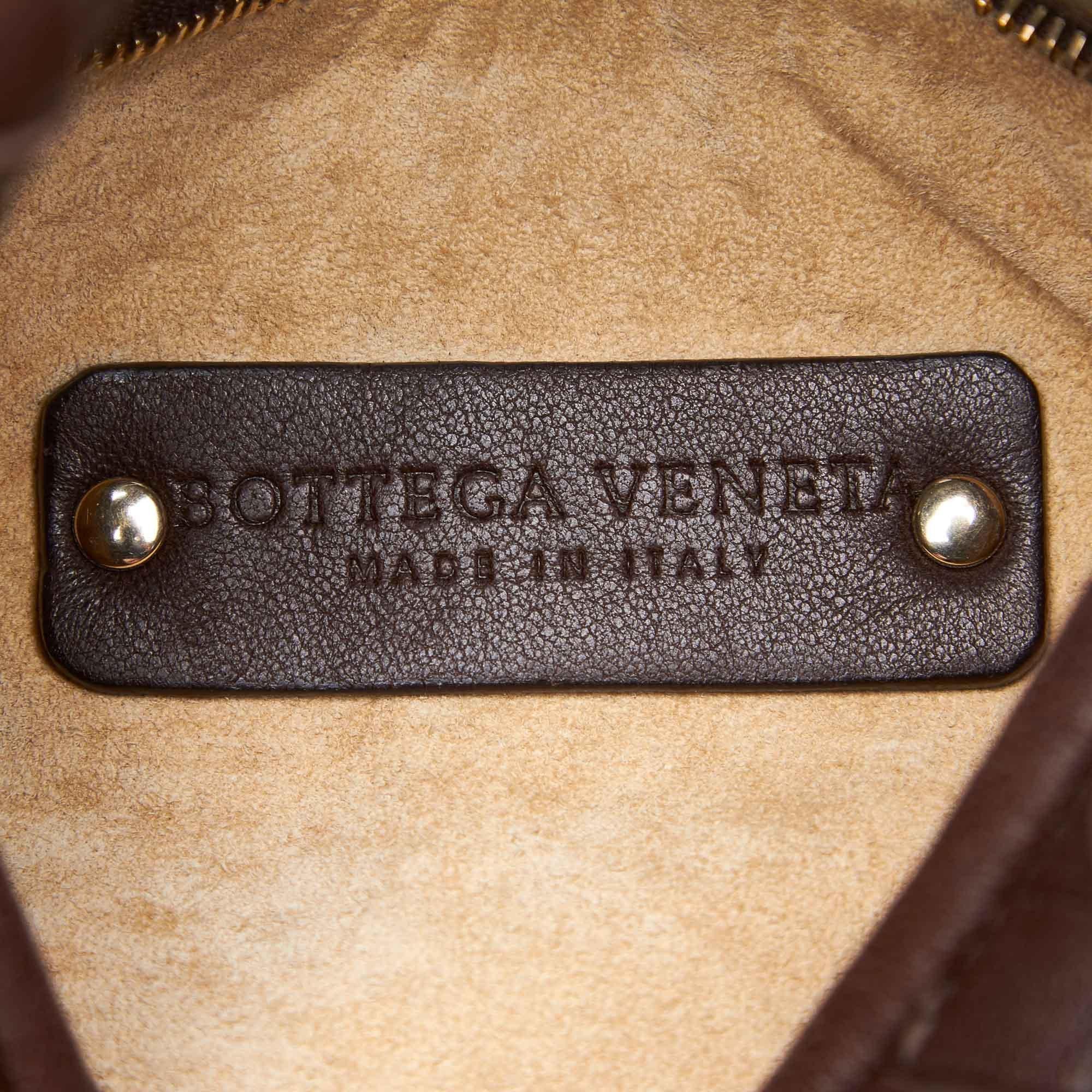 Black Vintage Authentic Bottega Veneta Leather Intrecciato Handbag w Dust Bag SMALL For Sale