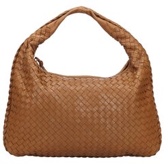 Vintage Authentic Bottega Veneta Leather Intrecciato Hobo Bag w Dust Bag LARGE