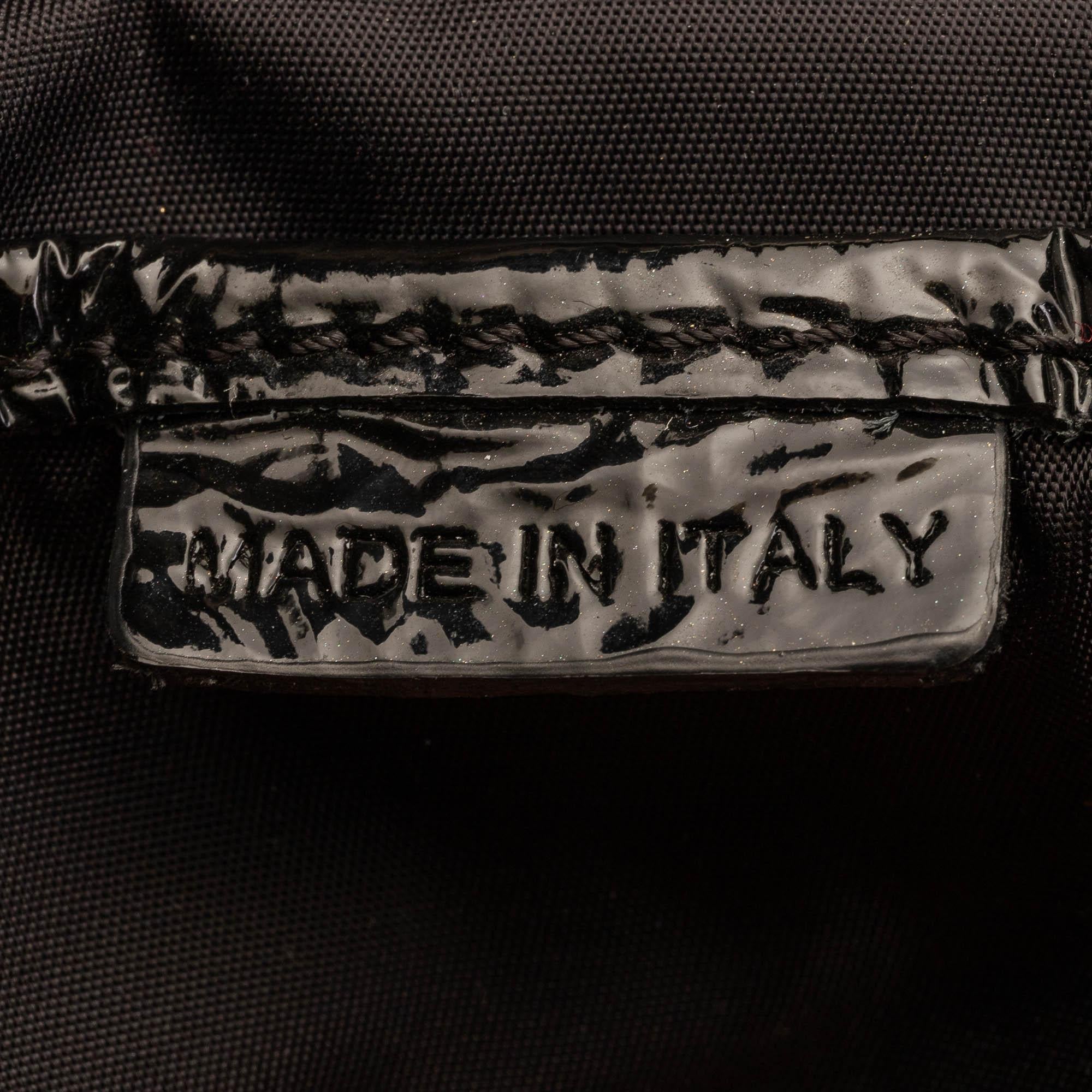 Vintage Authentic Burberry Black Beat Check Satchel Italy w Dust Bag LARGE  4