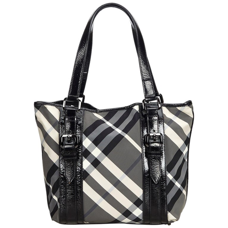 Vintage Authentic Burberry Black Beat Check Victoria Tote United ...