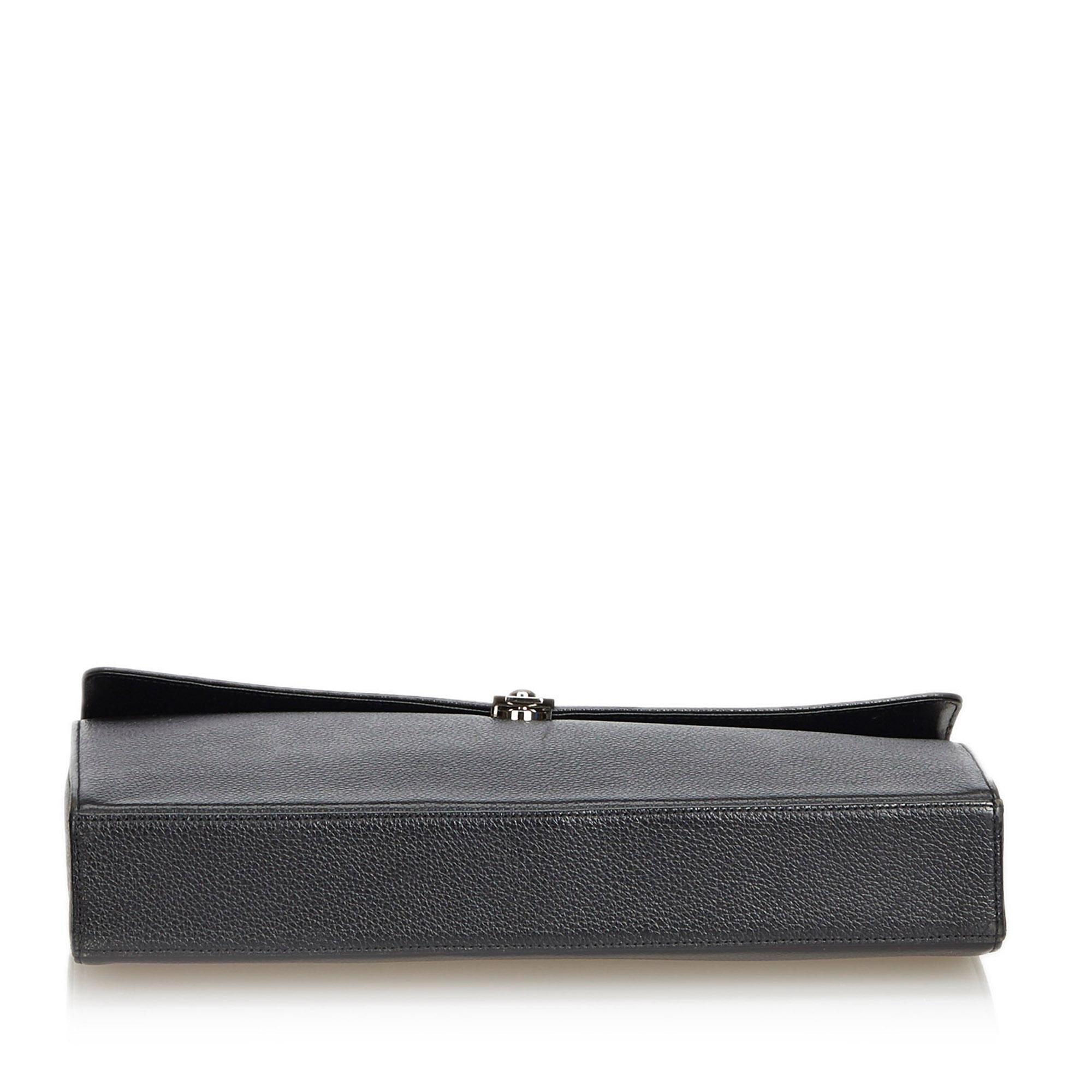 Women's Vintage Authentic Burberry Black Leather Briefcase united Kingdom MEDIUM  For Sale