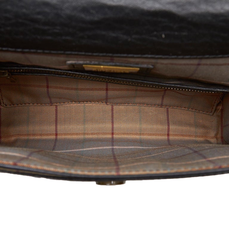 Vintage Authentic Burberry Black Leather Crossbody Bag United Kingdom
