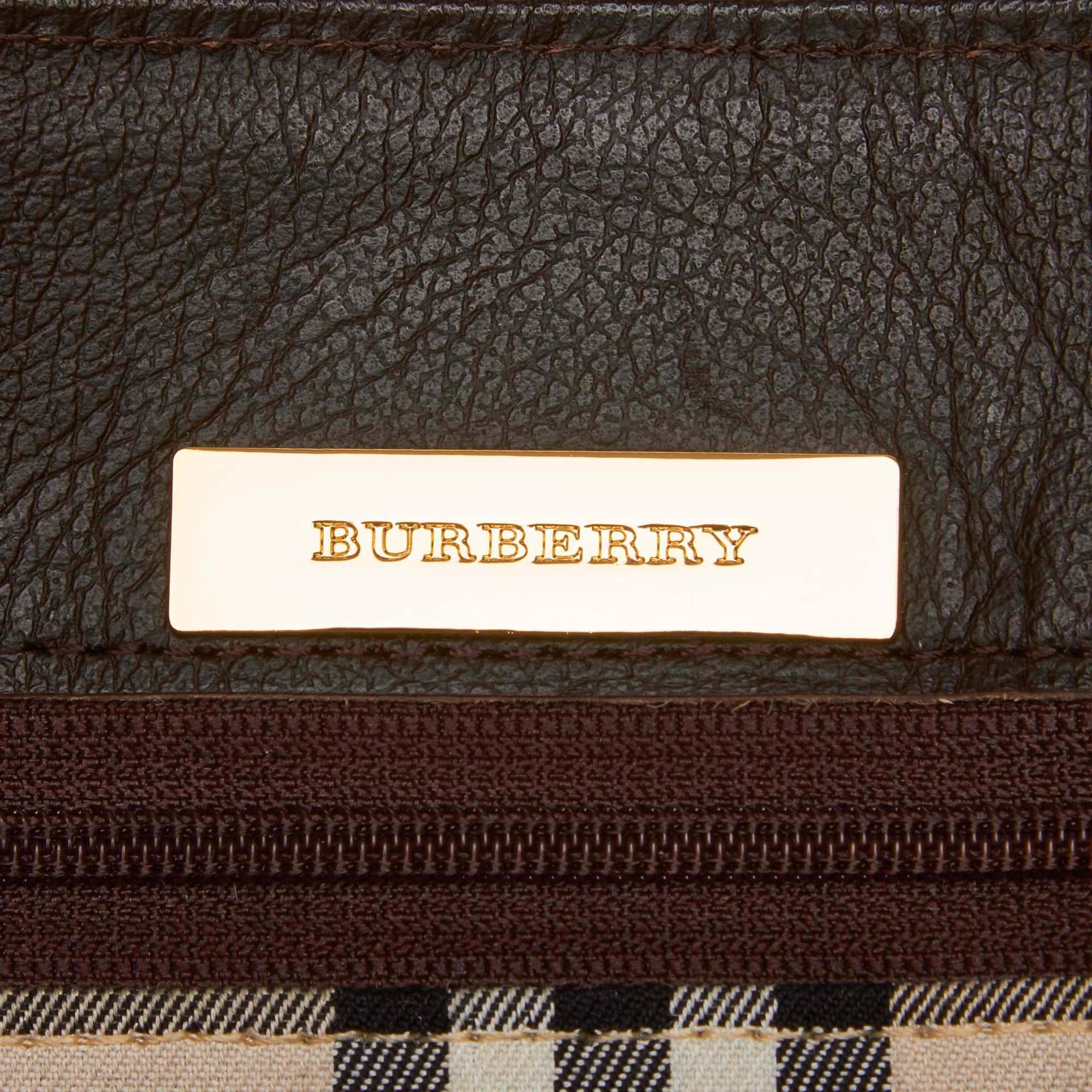 Vintage Authentic Burberry Black Leather Handbag United Kingdom MEDIUM  2