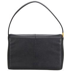 Vintage Authentic Burberry Black Leather Handbag United Kingdom w/ Box SMALL