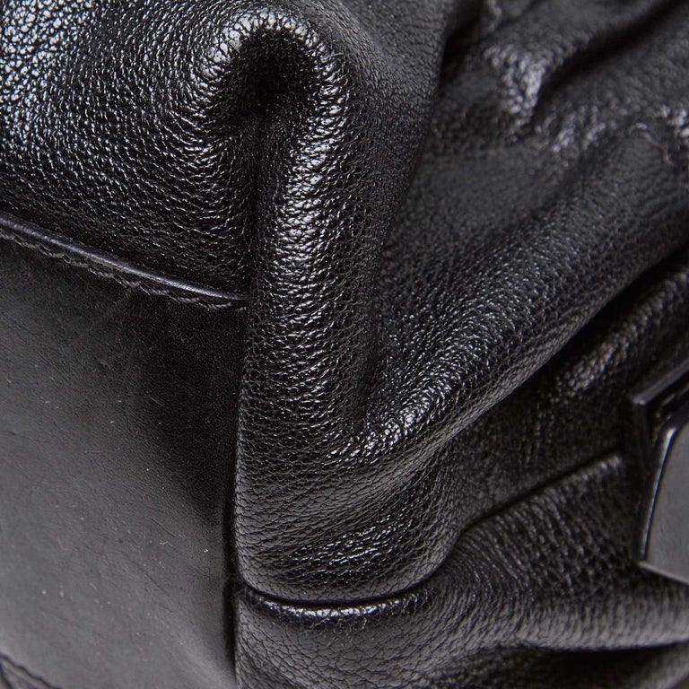 Vintage Authentic Burberry Black Leather Shoulder Bag United Kingdom ...