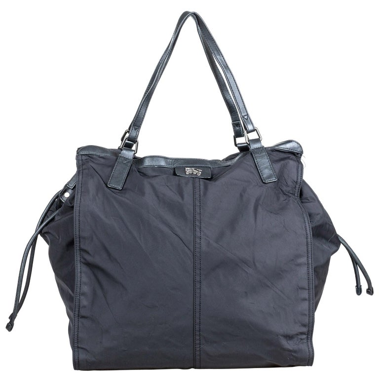 Vintage Authentic Burberry Black Nylon Fabric Buckleigh Tote Bag China