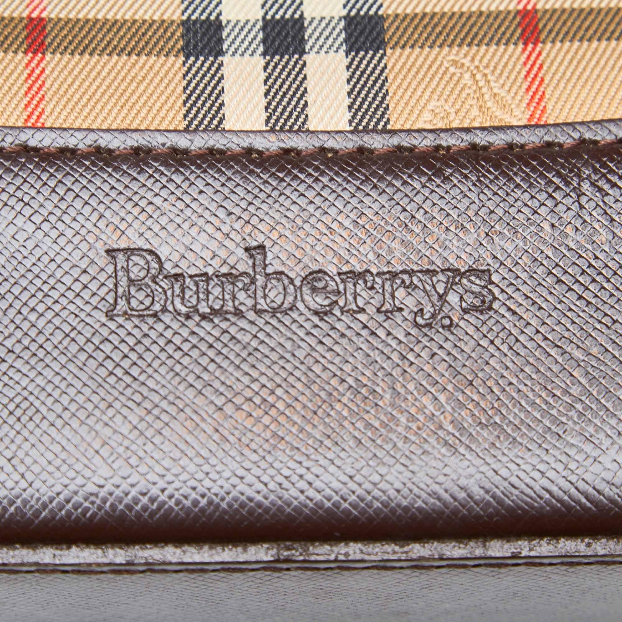 Vintage Authentic Burberry Brown Haymarket Check Tote Bag UNITED KINGDOM LARGE  For Sale 2