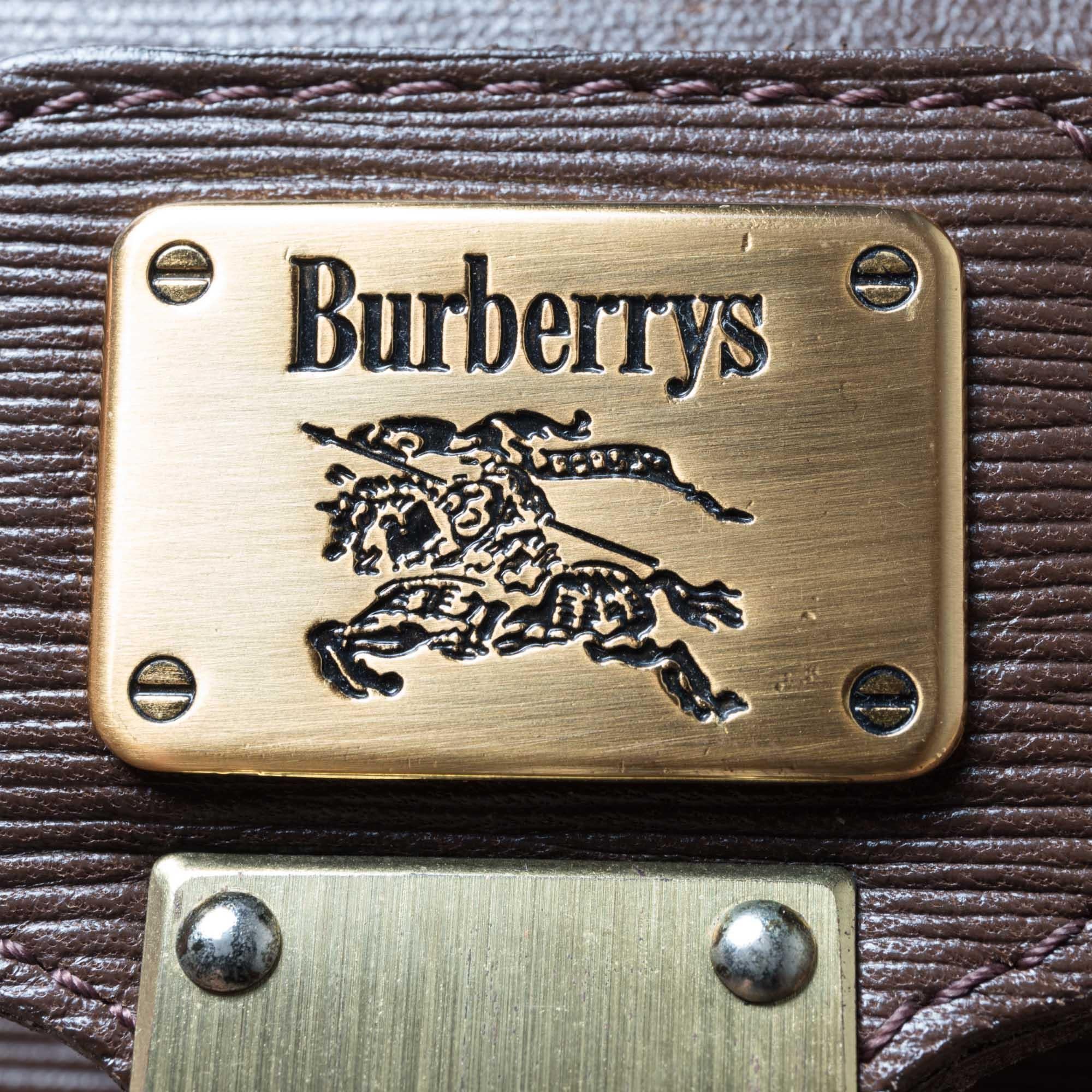 Women's Vintage Authentic Burberry Brown Haymarket Duffle Bag United Kingdom LARGE 
