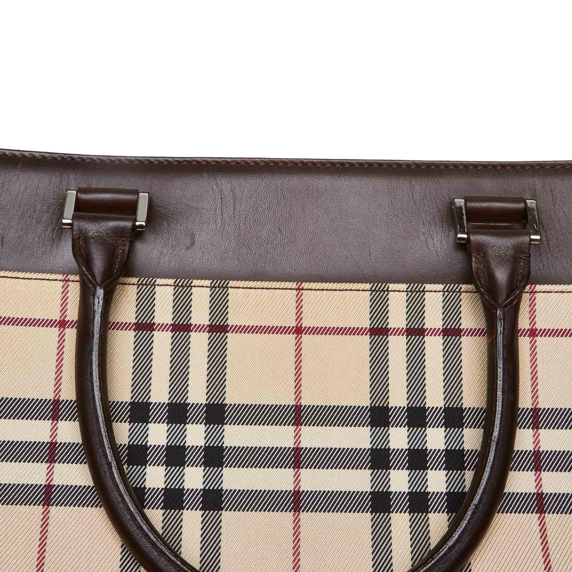 Vintage Authentic Burberry Brown House Check Handbag United Kingdom MEDIUM  For Sale 6