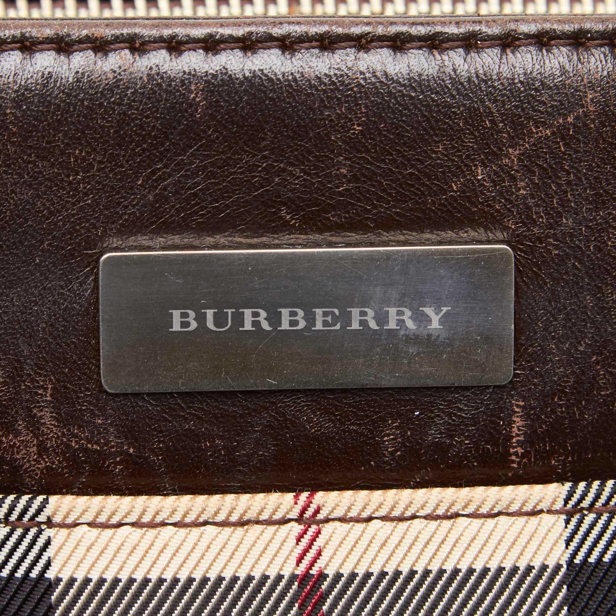 Women's Vintage Authentic Burberry Brown House Check Tote Bag United Kingdom LARGE For Sale