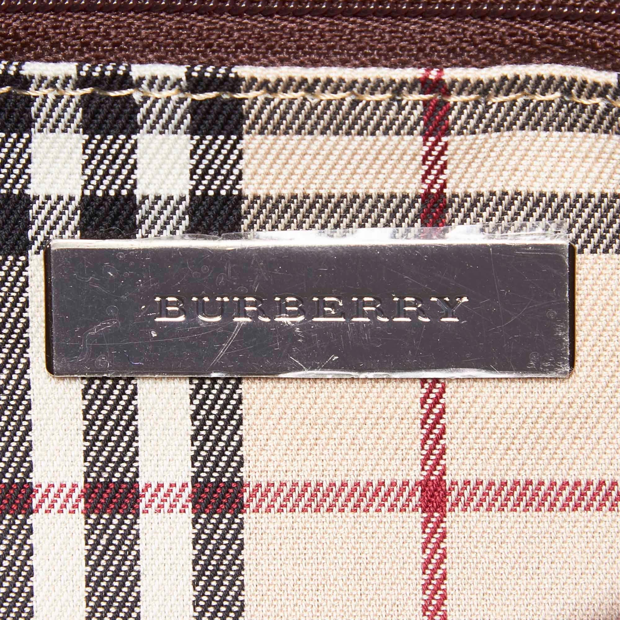 Vintage Authentic Burberry Brown Leather Baguette UNITED KINGDOM SMALL  For Sale 1