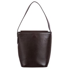 Vintage Authentic Burberry Brown Leather Handbag United Kingdom SMALL 