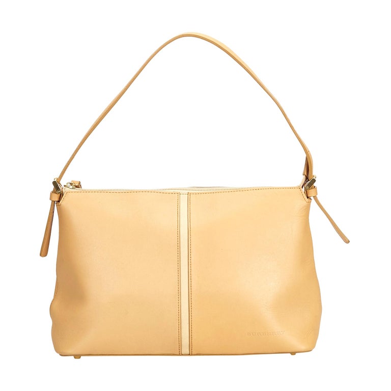 Vintage Authentic Burberry Brown Leather Shoulder Bag United Kingdom