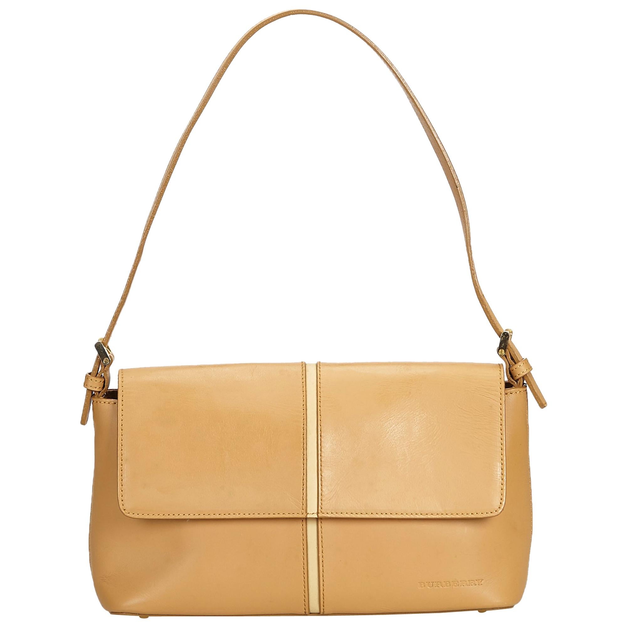 Burberry Beige House Check PVC Pochette Shoulder Bag For Sale at 1stdibs