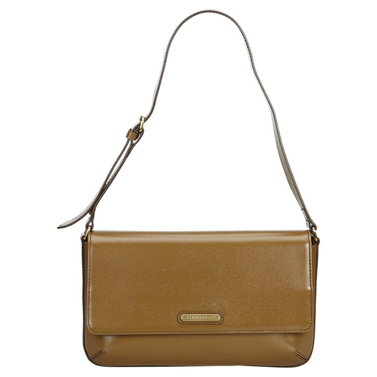 Vintage Authentic Burberry Brown Leather Shoulder Bag UNITED KINGDOM