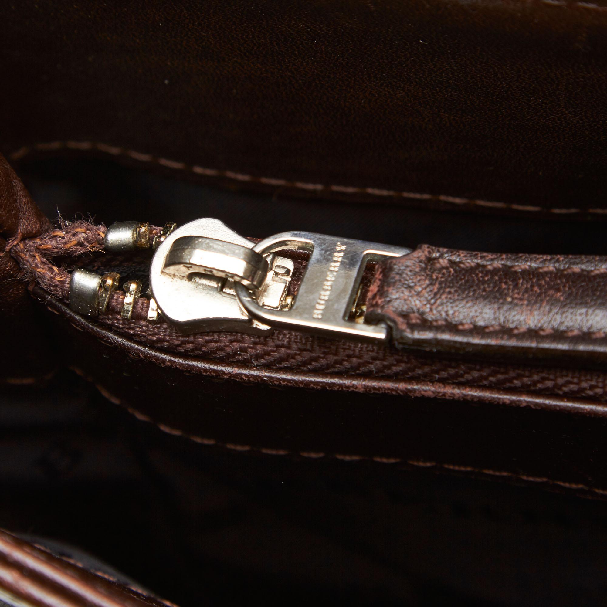 Vintage Authentic Burberry Brown Nova Check Handbag United Kingdom LARGE  7