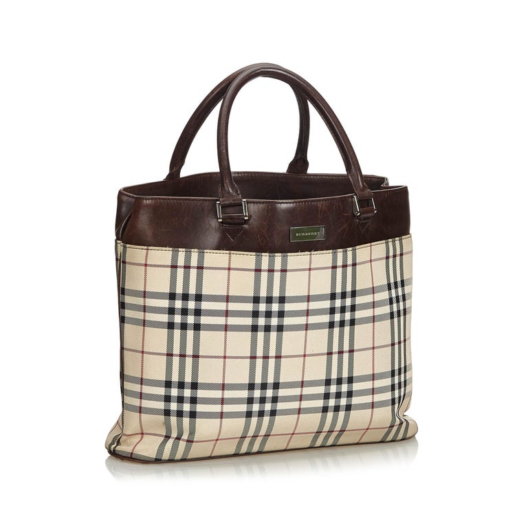 Vintage Authentic Burberry Brown Nova Check Handbag United Kingdom