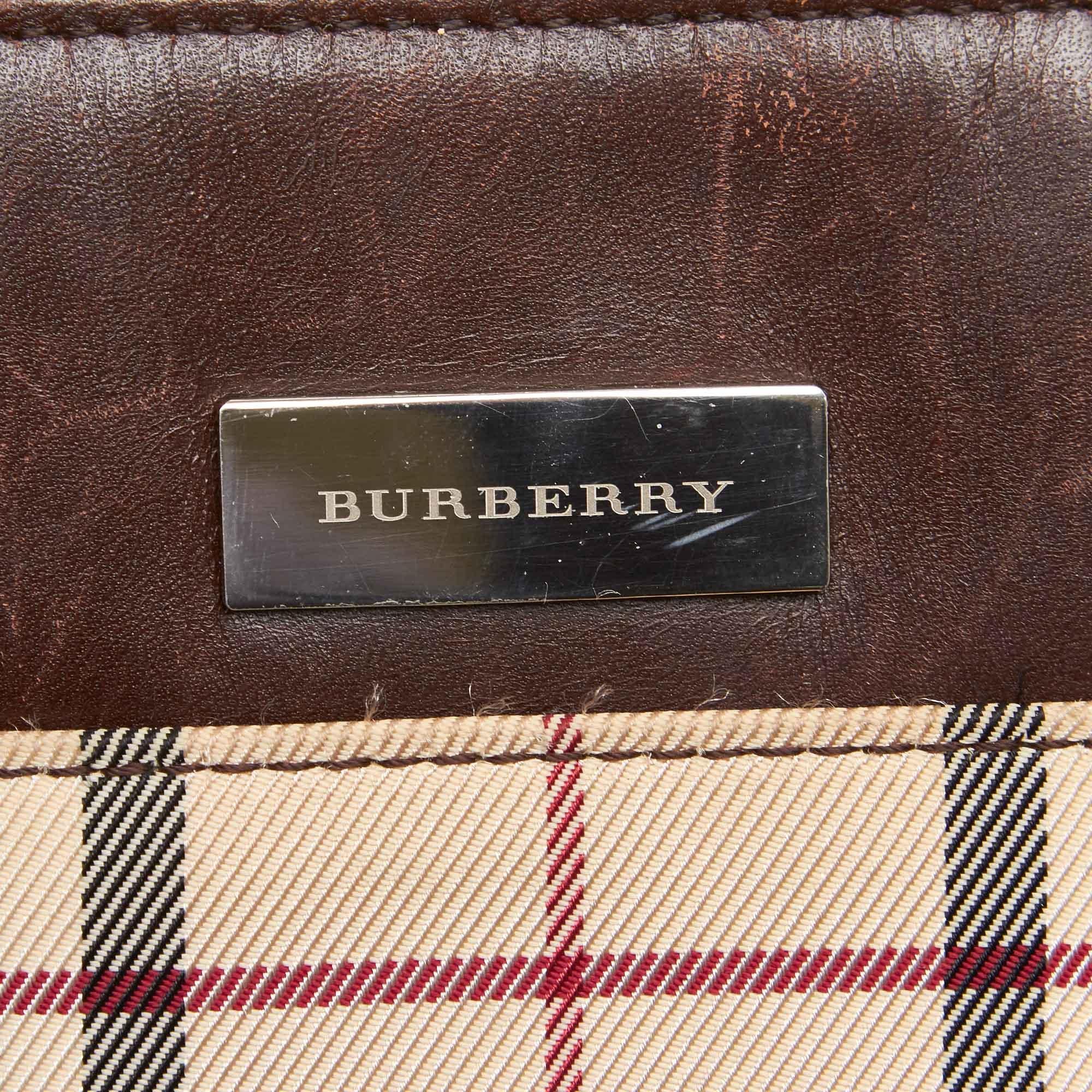 Vintage Authentic Burberry Brown Nova Check Handbag United Kingdom LARGE  1