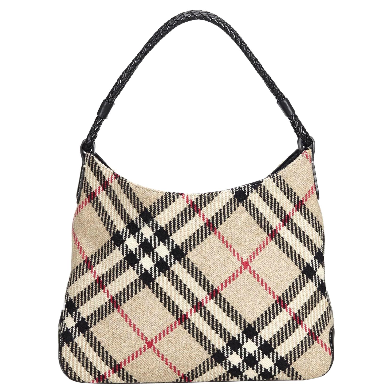 burberry nova check hobo bag
