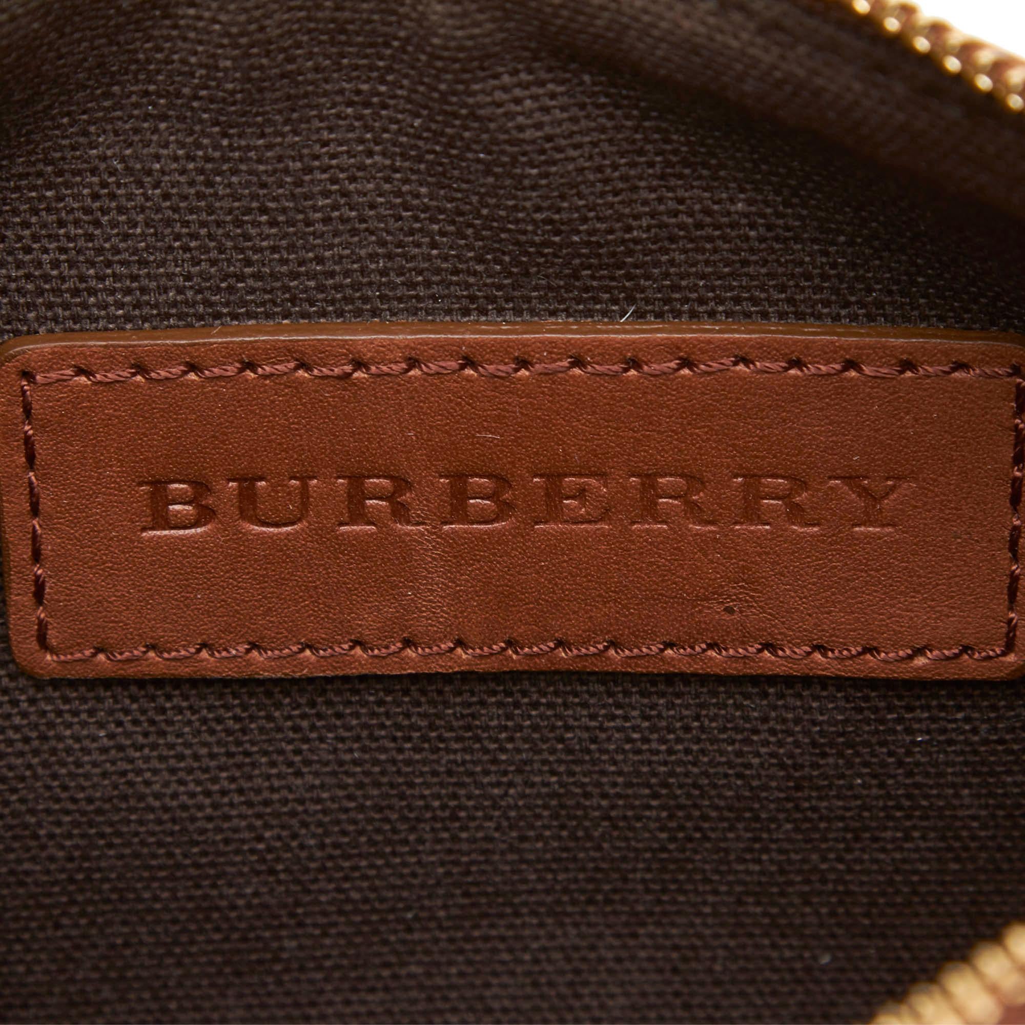Vintage Authentic Burberry Brown Plaid Baguette United Kingdom SMALL  In Good Condition In Orlando, FL