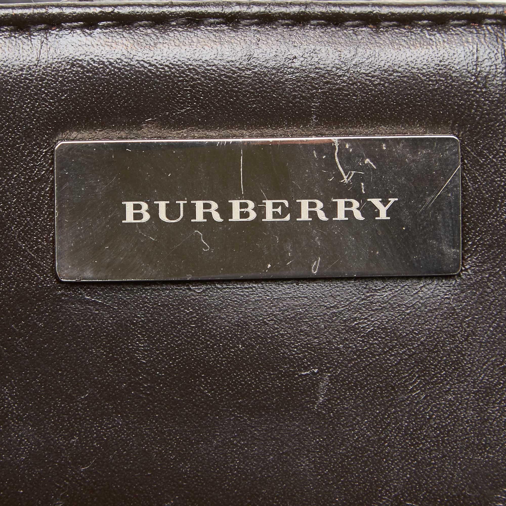 Vintage Authentic Burberry Brown Plaid Handbag United Kingdom LARGE  For Sale 1