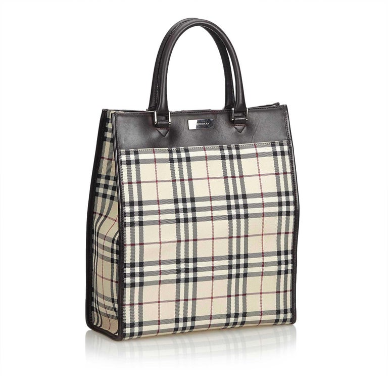 brown plaid handbag
