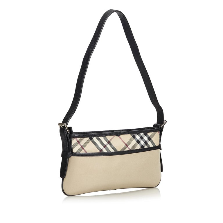 Vintage Authentic Burberry Brown Plaid Shoulder Bag United Kingdom