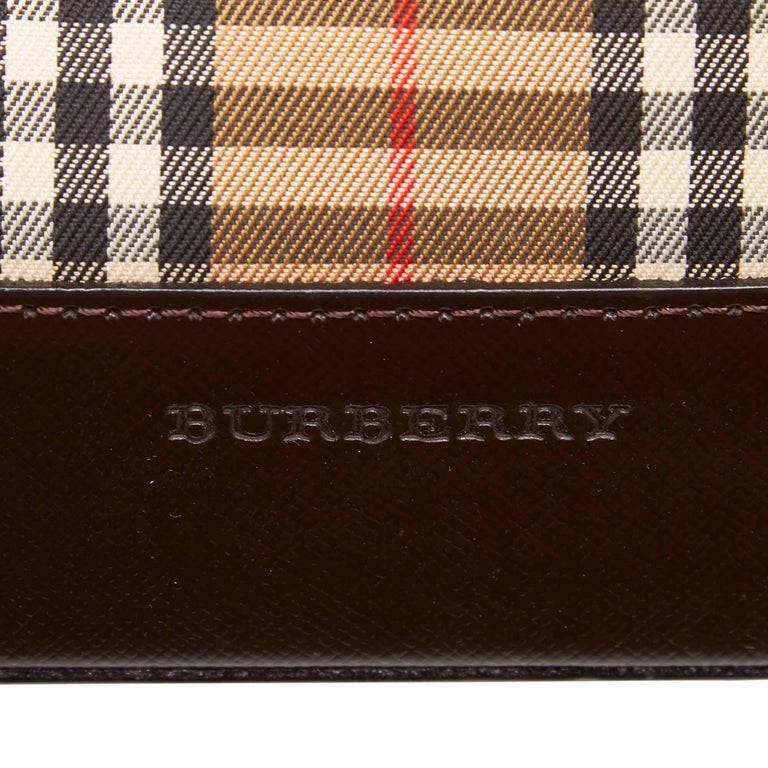 Vintage Authentic Burberry Brown Plaid Shoulder Bag United Kingdom
