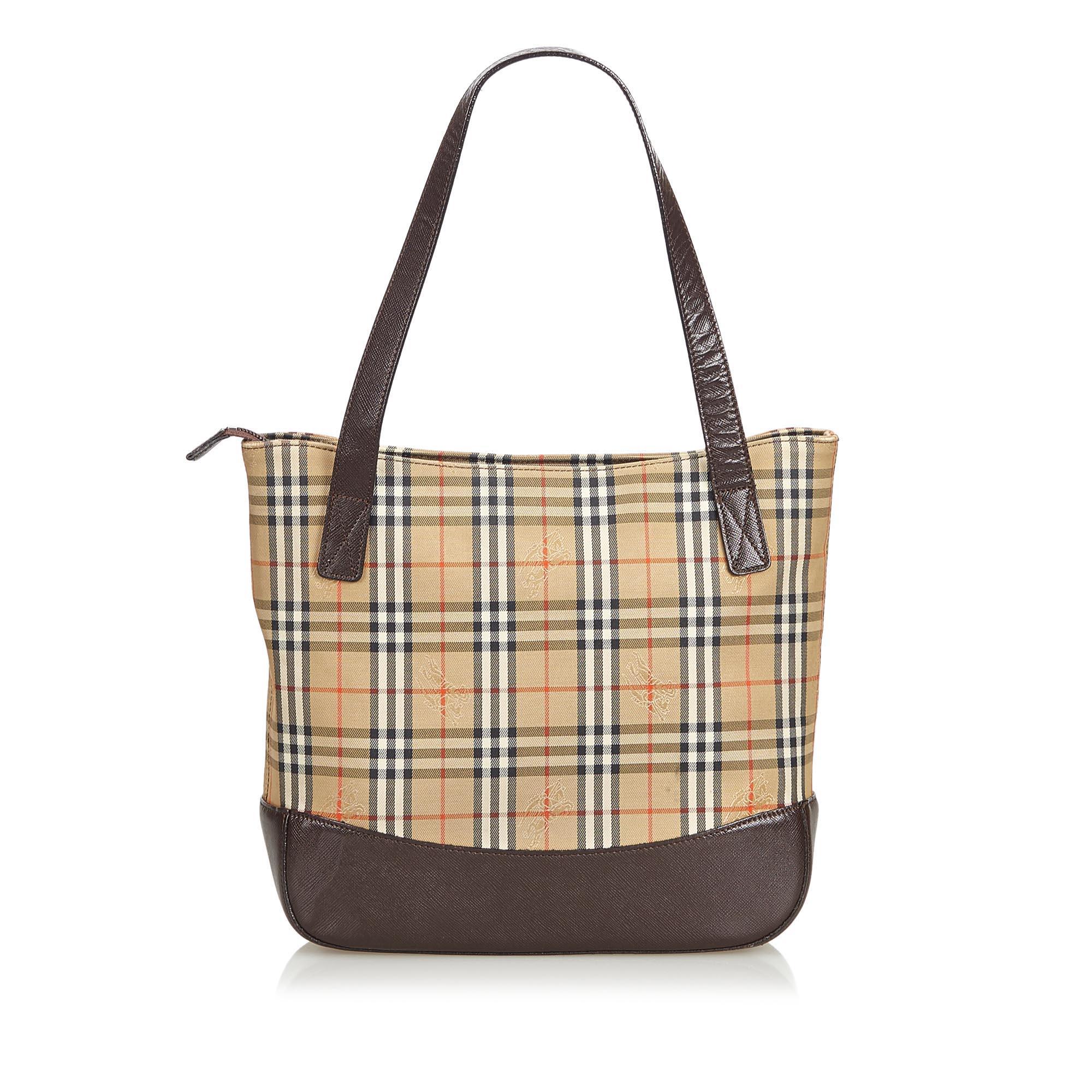 burberry plaid tote bag