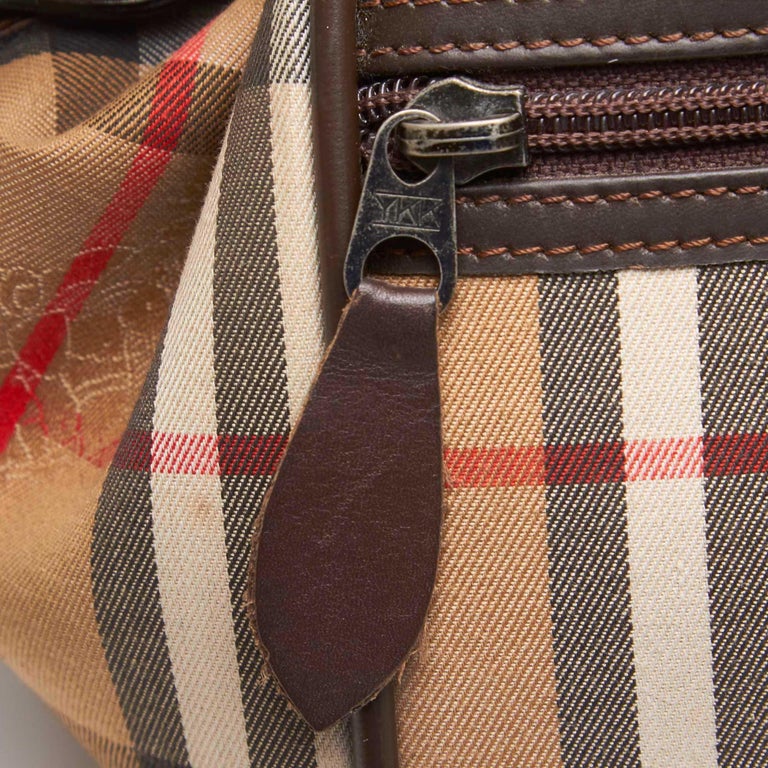 Vintage Authentic Burberry Haymarket Check Boston Bag United Kingdom